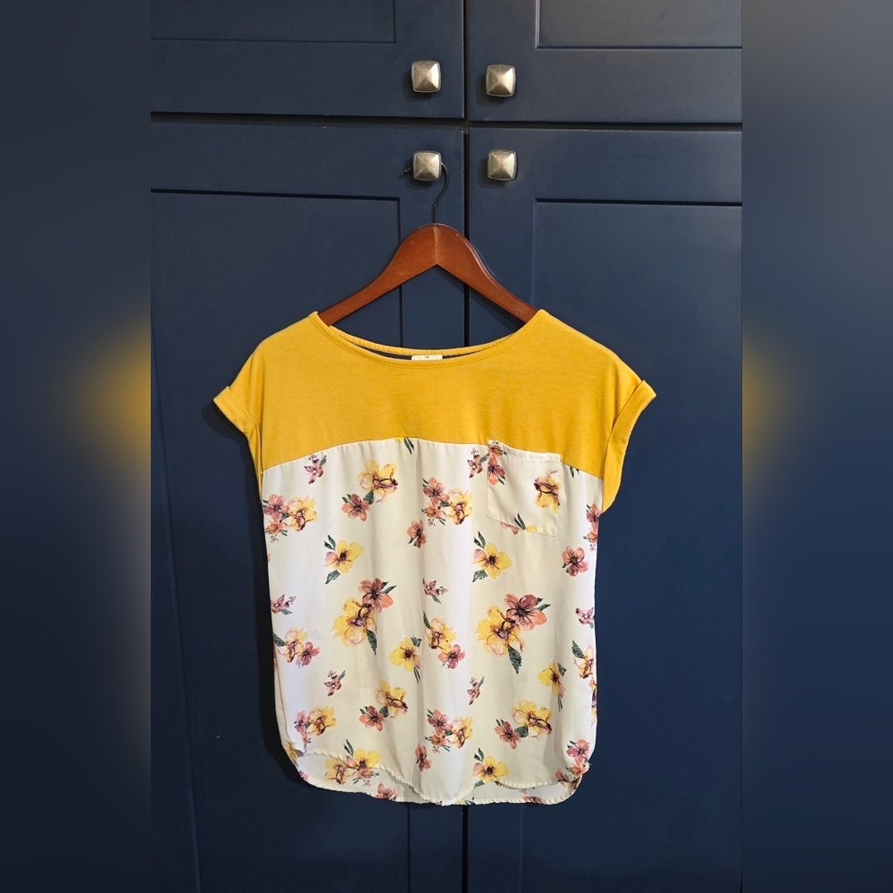 Yellow shirt with flowers